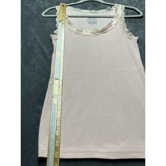 Y2K Faded Glory Lace Trim Tank Top Woman M(8-10) Pink Fairy Balletcore Coquette - Picture 2 of 7
